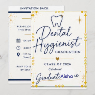 Custom Dental Hygienist Graduation Invitation   Na