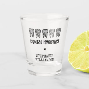Custom Dental Hygienist Leopard Print Teeth Shot Glass