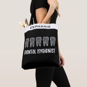Custom Dental Hygienist Leopard Print Teeth Tote Bag