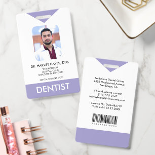 Custom Dentist Dental Medical Staff Lilac Purple Badge