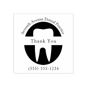 Custom Dentist Orthodontist Office Thank You Rubber Stamp
