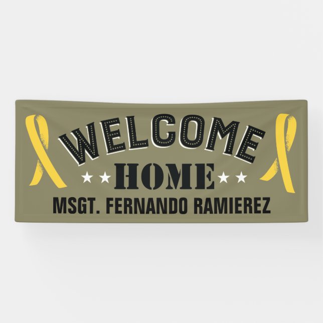 Custom Deployment Welcome Home Yellow Ribbons Banner (Horizontal)