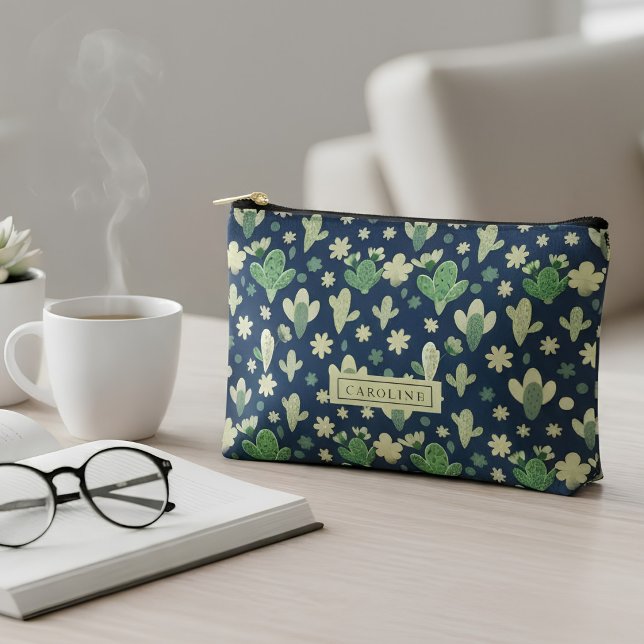 Custom Desert Cactus & Succulent Pattern Accessory Pouch (Creator Uploaded)