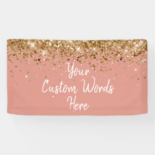Custom Desert Coral Gold Customized Birthday Party Banner