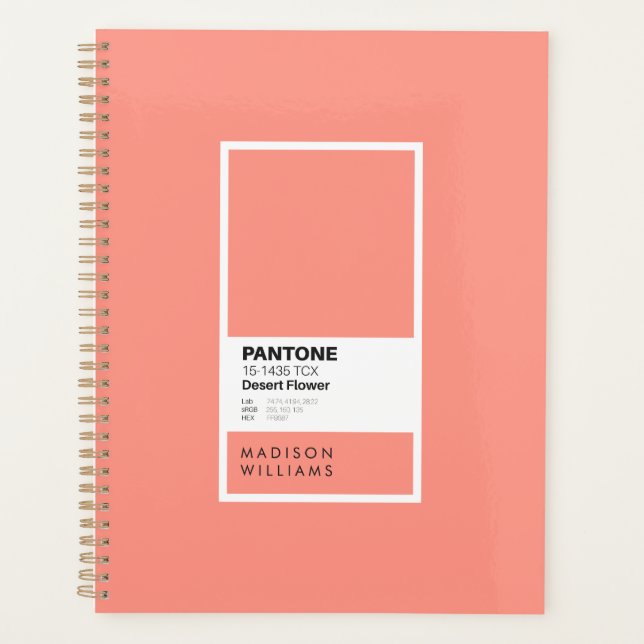 Custom Desert Flower Notebook | Personalized Coral Planner (Front)