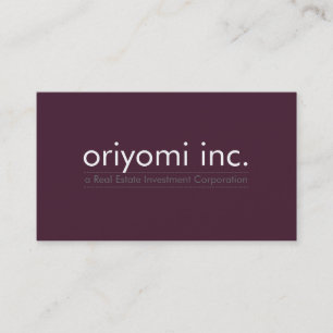 CUSTOM DESIGN 5 plain modern simple smart eggplant Business Card