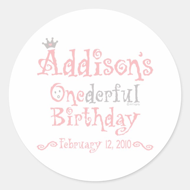 Custom Design - Addison Classic Round Sticker (Front)