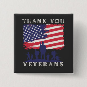 Custom design: American Flag Thank You Veterans 2 Inch Square Button