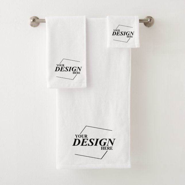 Custom Design Create Your Own Template Bath Towel Set (Insitu)