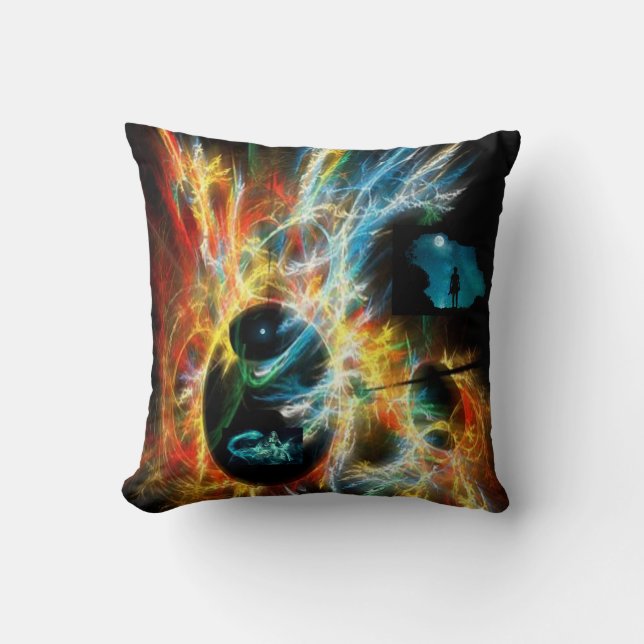 CUSTOM DESIGN FANTASY FUTURISTIC UNIVERSE THROW PILLOW (Front)