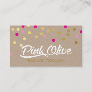 CUSTOM DESIGN - pink olive home decor Business Card