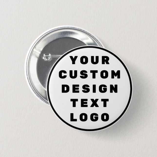 Custom Design Text Logo Personalized Minimalist 2 Inch Round Button (Front & Back)