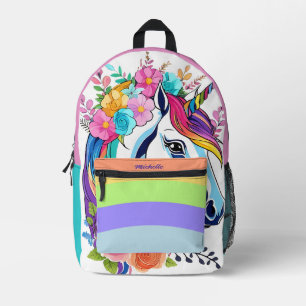 Custom Design Unicorn Backpack, Personalized Name Printed Backpack