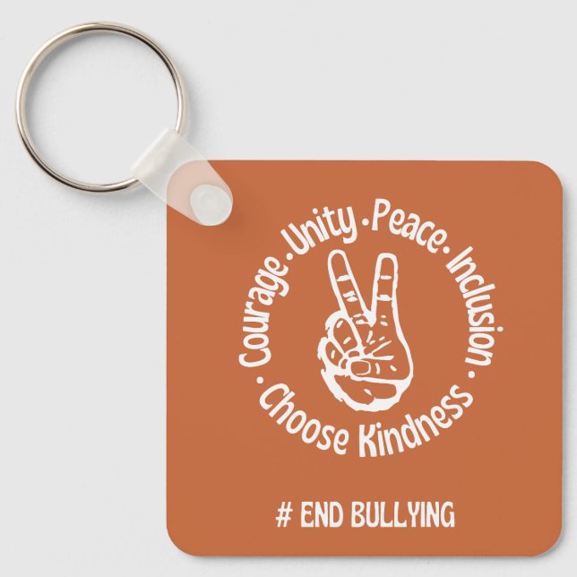 Custom Design: Unity Day Orange Anti Bullying Keychain (Front)