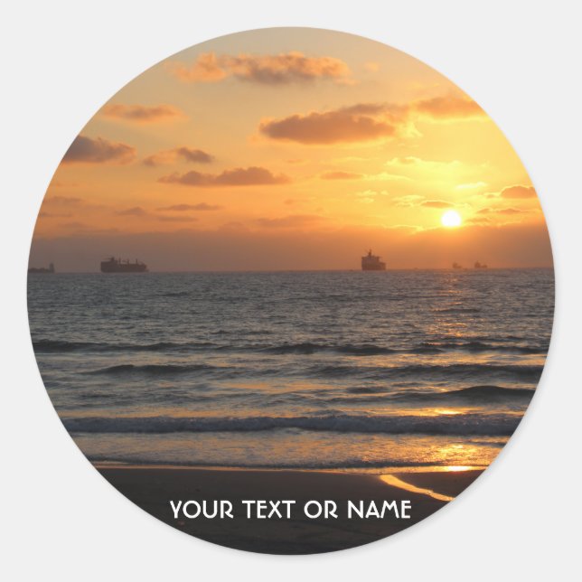 Custom Design With Your Own Photo And Your Text Classic Round Sticker (Front)