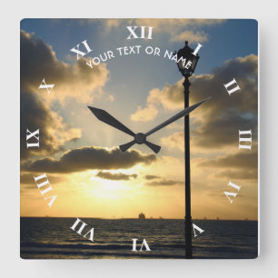 Custom Design With Your Own Photo And Your Text Square Wall Clock