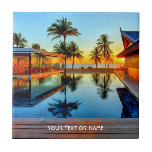 Custom Design With Your Own Text And Your Photo Tile (Front)