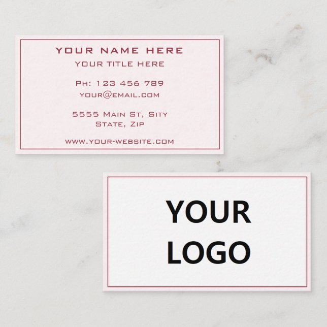 Custom Design Your Own Business Card Template (Front/Back)