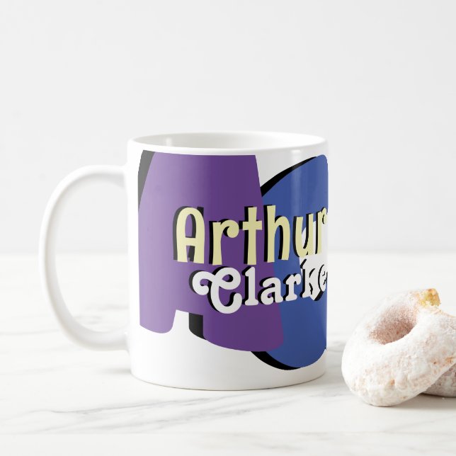 Custom Designed Cool Typography Coffee Mug (With Donut)