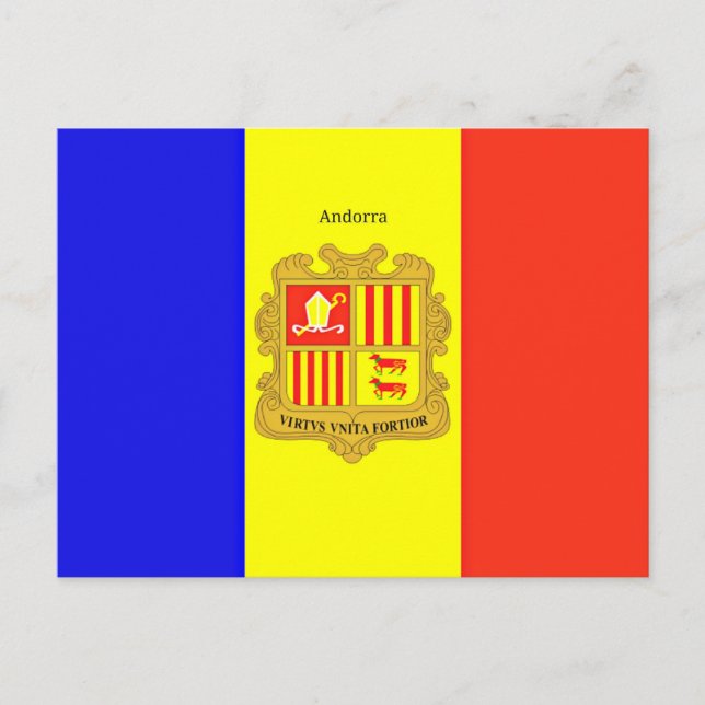 Custom-Designed Flag of Andorra postcard (Front)