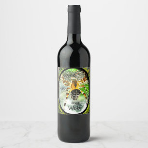 Custom designed Spider web wine bottle label