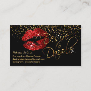 Custom - Desire to Dazzle -  Red Lips Business Card