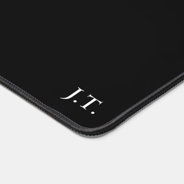 Custom Desk Mat - Large Black Plastic Computer Mat (Corner)