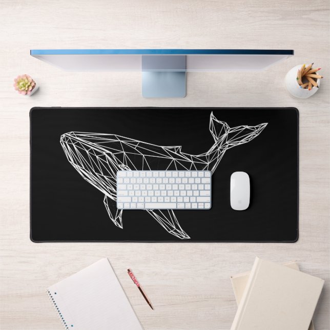 Custom Desk Mat Modern Geometric Whale (Office 1)