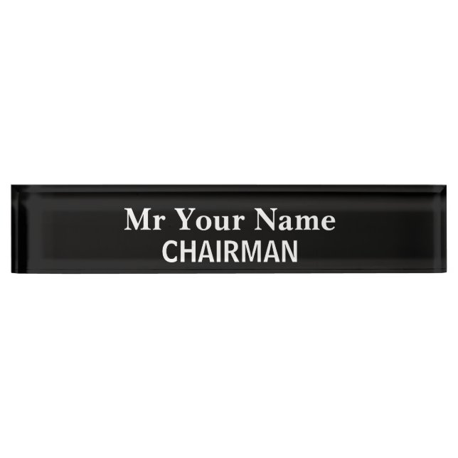 Custom desk name plate for chairman meetings (Front)