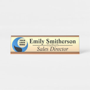 Custom Desk Nameplate With Logo