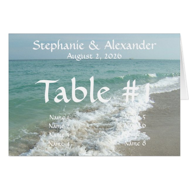 Custom Destination Wedding Table Name Place Cards (Front Horizontal)