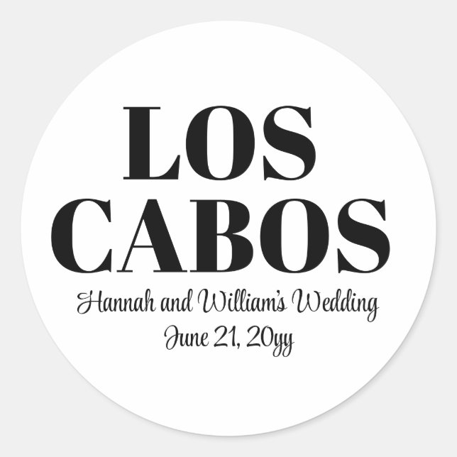 Custom Destination Wedding Welcome to Los Cabos Classic Round Sticker (Front)