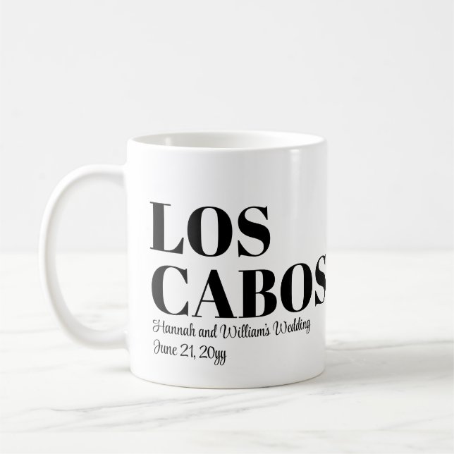 Custom Destination Wedding Welcome to Los Cabos Coffee Mug (Left)