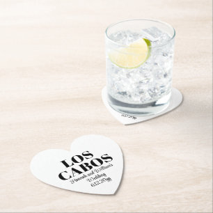 Custom Destination Wedding Welcome to Los Cabos Paper Coaster