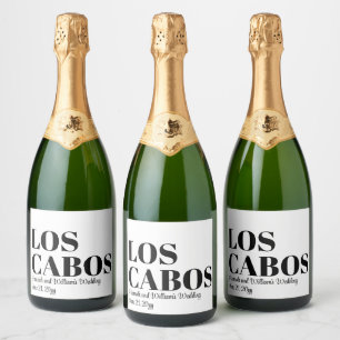 Custom Destination Wedding Welcome to Los Cabos Sparkling Wine Label