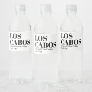 Custom Destination Wedding Welcome to Los Cabos Water Bottle Label