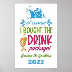 Custom Destination & Year Cruise Drinks Poster