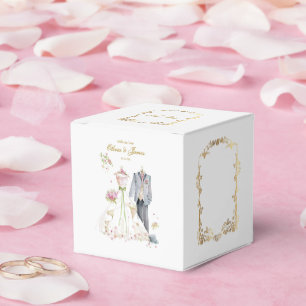 Custom details Bride & Groom Favor Box