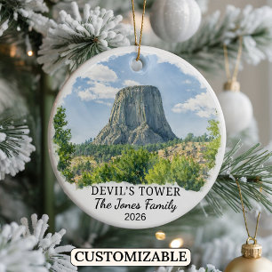Custom Devil’s Tower National Monument, Wyoming Ceramic Ornament