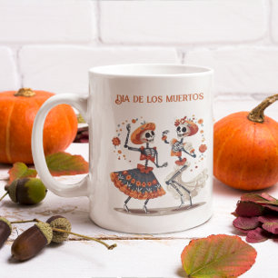 Custom Día de los Muertos Dancing Skeleton Couple Magic Mug