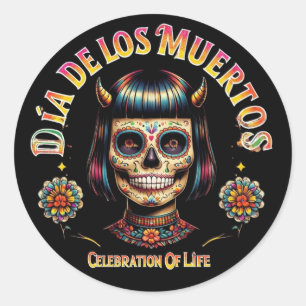 Custom Dia De Los Muertos Stickers - Sugar Skull