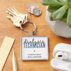 Custom Dialysis Technician   Nephrology Tech Gifts Keychain