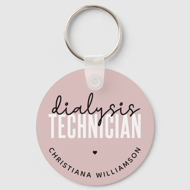 Custom Dialysis Technician | Nephrology Tech Gifts Keychain (Front)