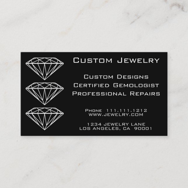 CUSTOM DIAMOND JEWELRY BUSINESS CARD (Front)