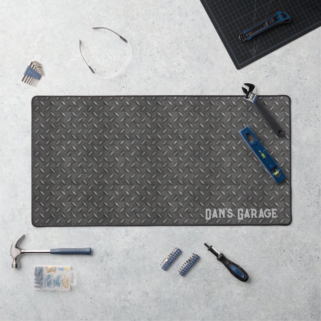 Custom Diamond Plate Desk Mat (Workstation)