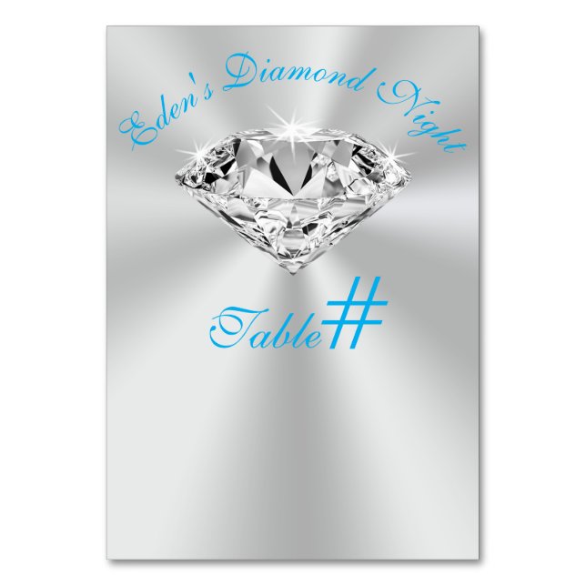 Custom Diamond Table Cards for Any Occasion (Front)