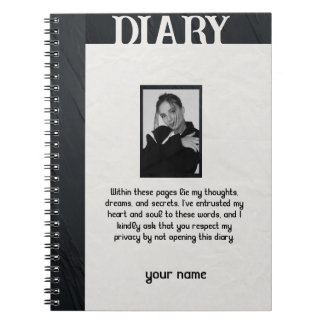 Custom Diary with Your Photo and Name Notebook