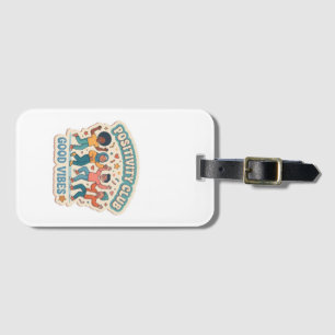 Custom Die-Cut 'Positivity Club - Good Vibes' Luggage Tag