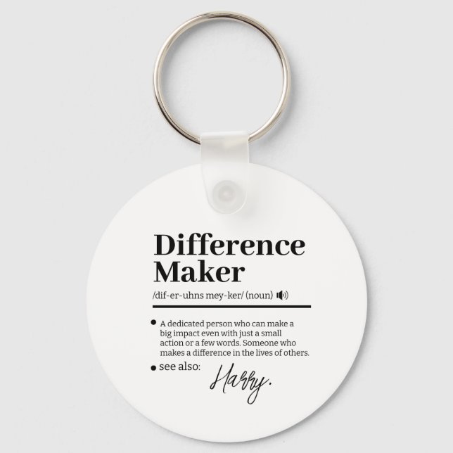 Custom Difference Maker, Mentor Appreciation Gift  Keychain (Front)
