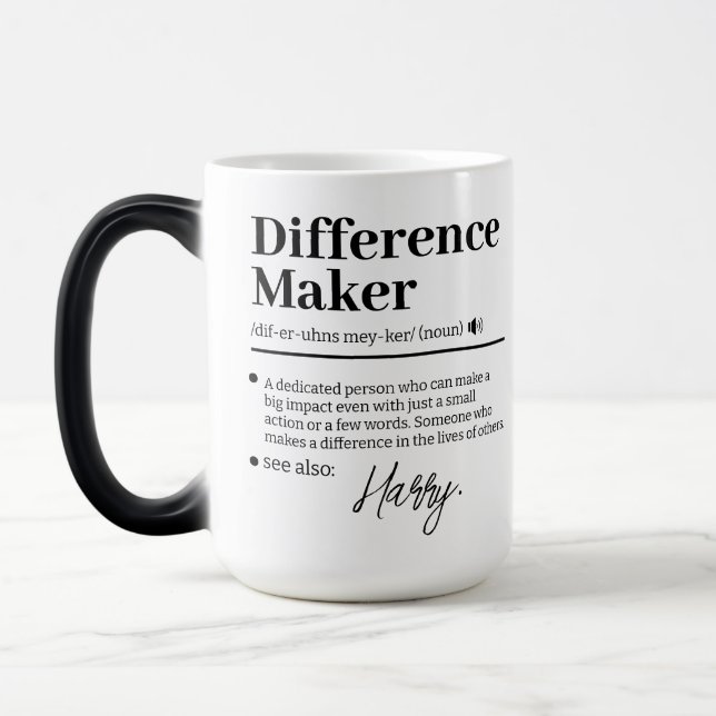 Custom Difference Maker, Mentor Appreciation Gift  Magic Mug (Left)